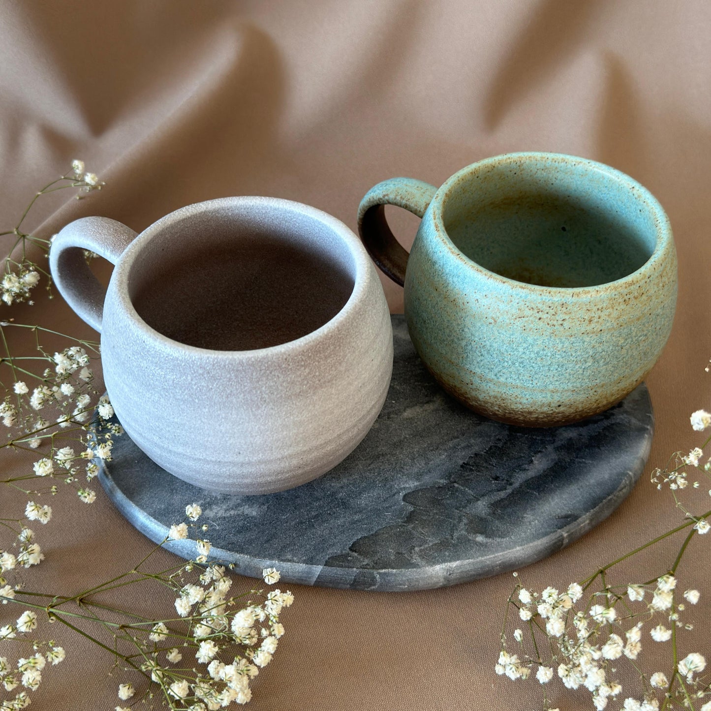 Retro Japans keramische mok met handvat